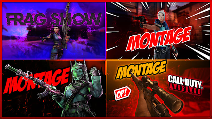 professional design your cod, valorant and fortnite youtube gaming thumbnail