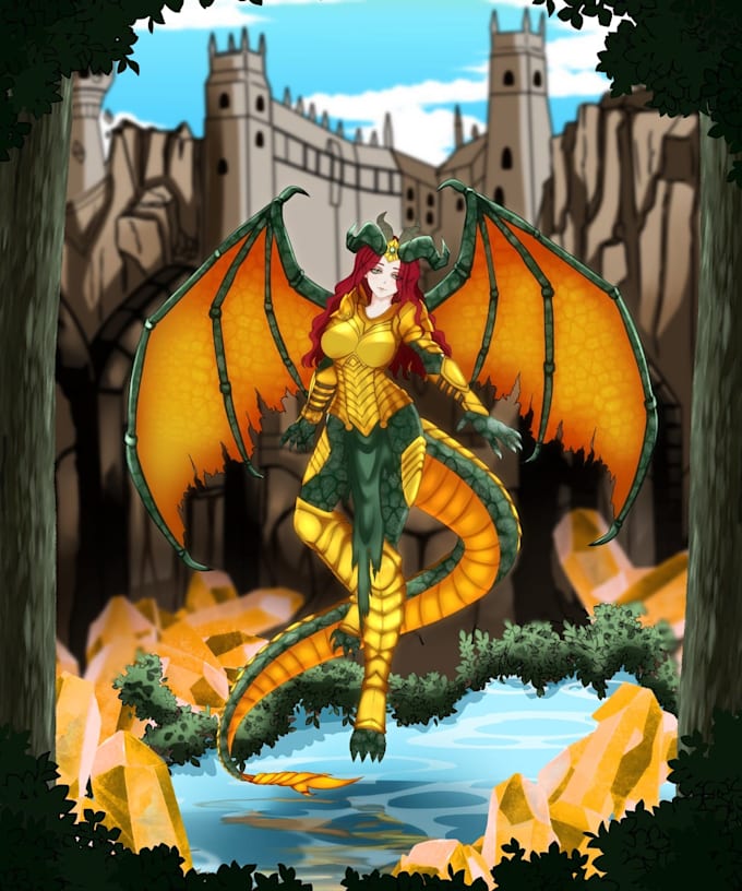 draw fantasy character or monster design for dnd illustration and video games