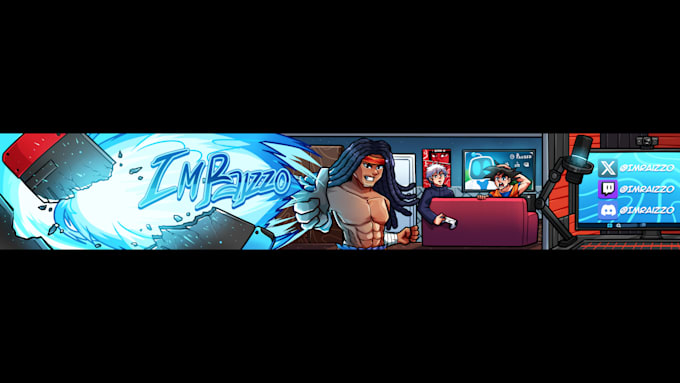 draw a cartoon pfp and banner for youtube,twitch,etc