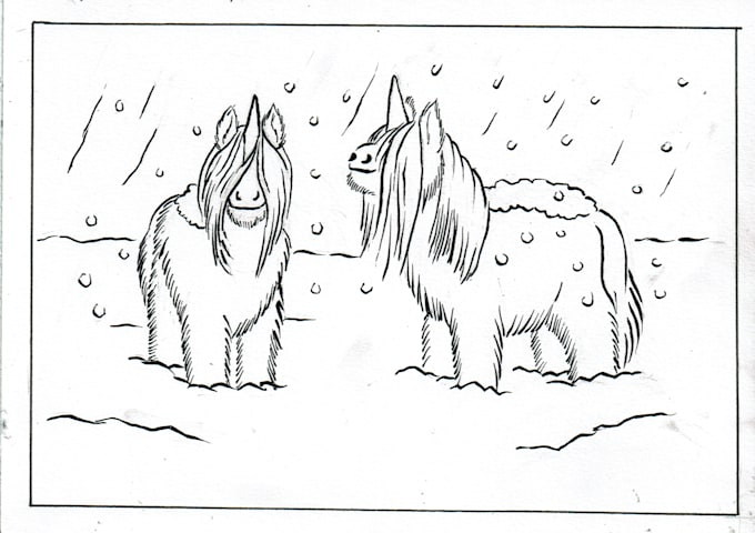draw illustrations in ink for your story