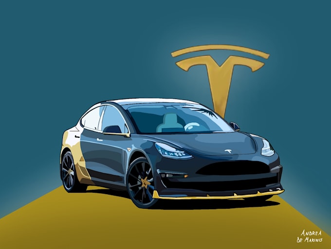 Draw realistic car on procreate by Andreademarinis Fiverr