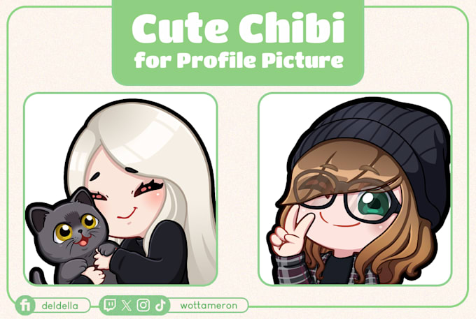 drawing cute chibi for the profile picture and illustration