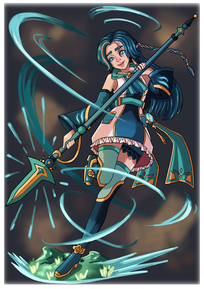 draw you or your oc as genshin playable characters