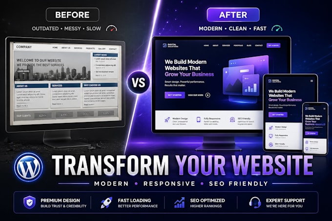 be your website designer,wordpress developer and create wordpress website