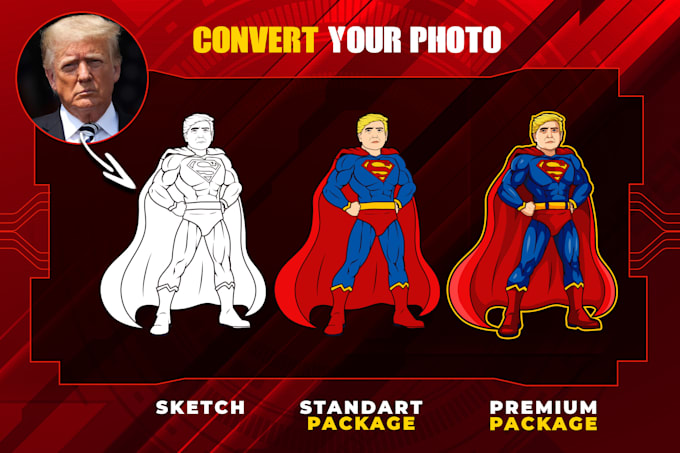 design cartoon characters superhero based on your photos