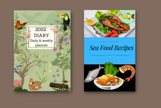 create recipe journal, food journal, diary cover and interior for KDP