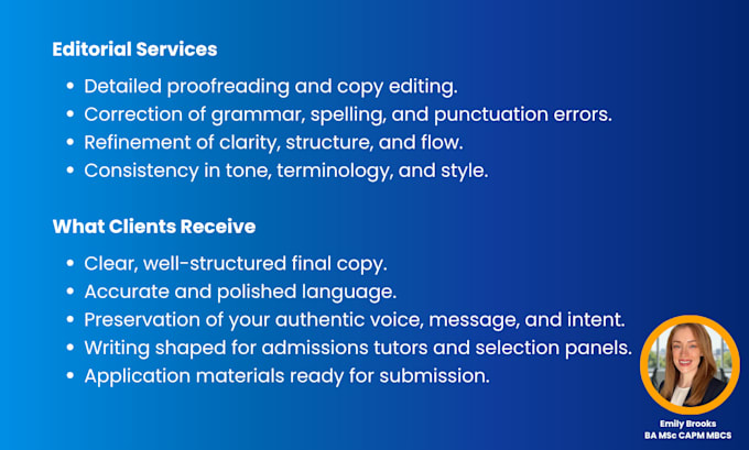 professionally edit your personal statement or statement of purpose