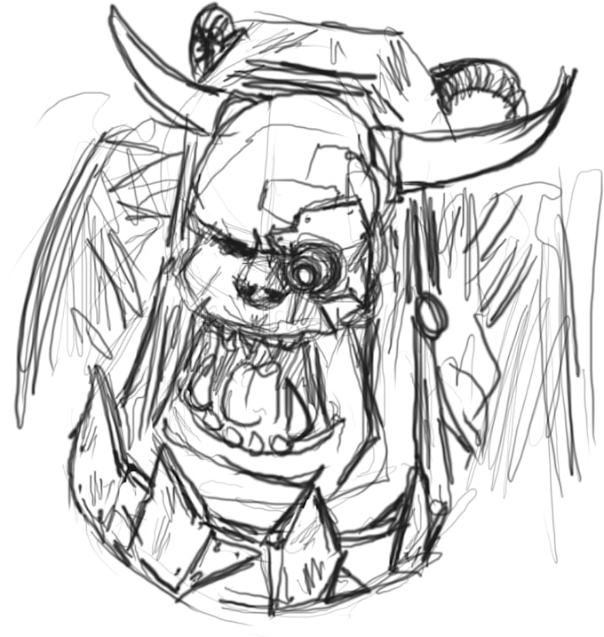 sketch digital fantasy art