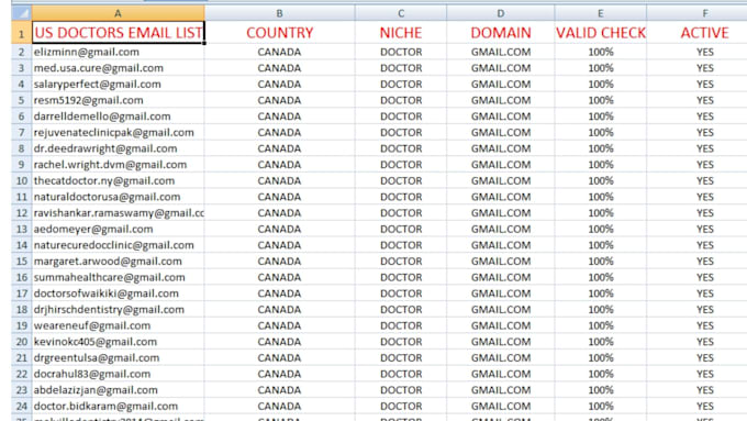 provide a valid email list for email marketing