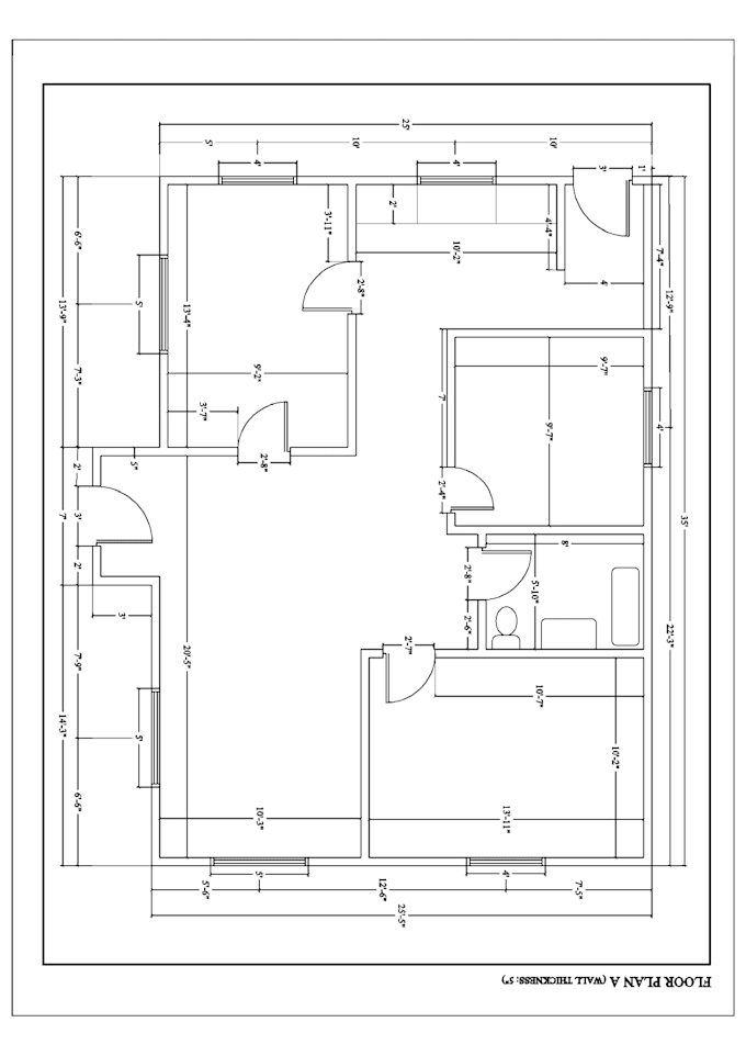 draw your floor plans in autocad for houses, offices, cafe