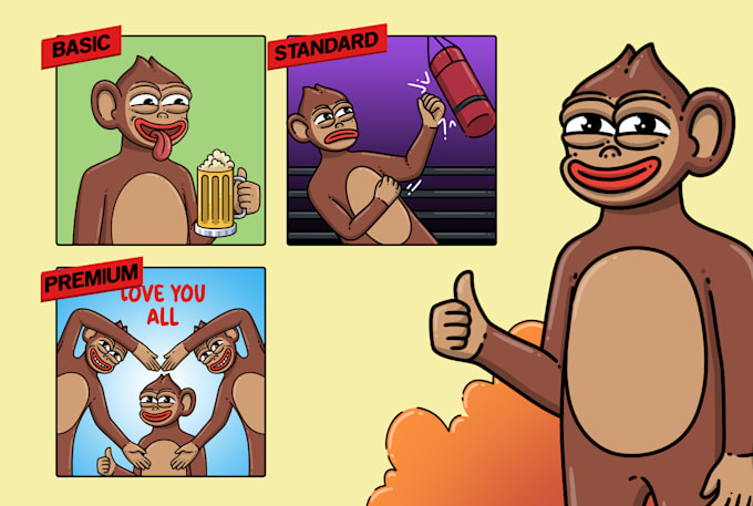 draw funny crypto meme coin art for your memecoin website, social media