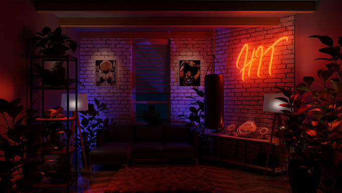 design a custom 3d virtual background for green screen