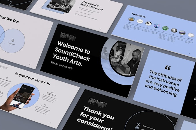 design a pitch deck or presentation
