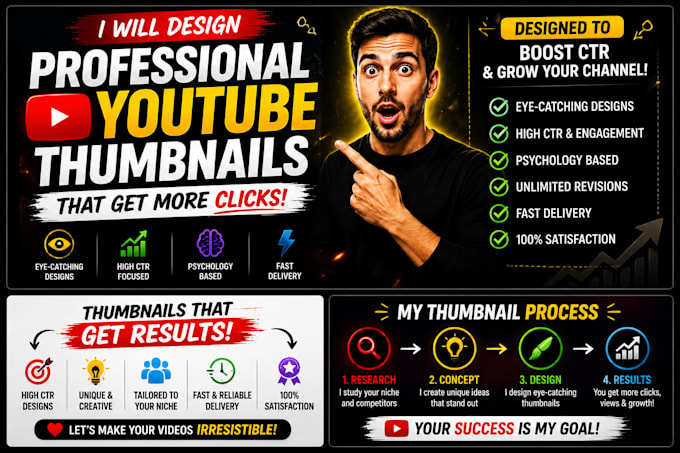 design eye catching youtube thumbnails with high CTR