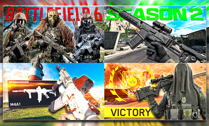 design call of duty or battlefield eye catching thumbnails