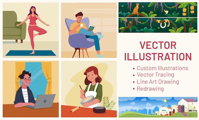 create flat vector illustration for web and app