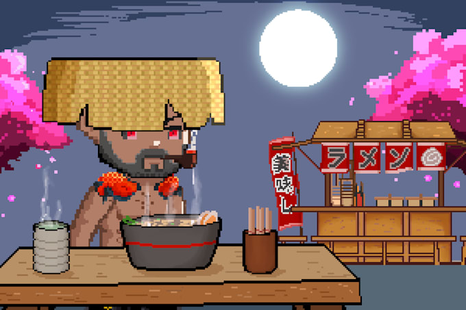 make your sprite character with pixel art for game or nft