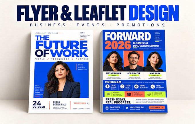 design flyers, posters, leaflets and brochures