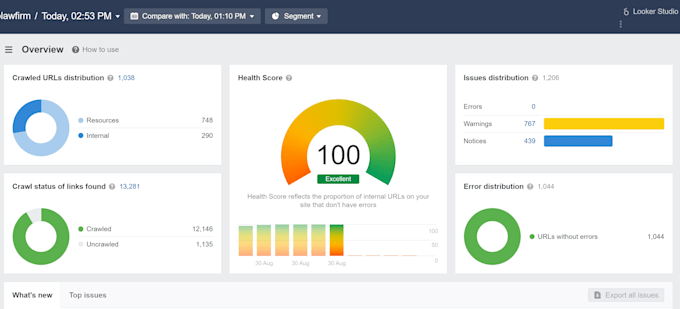 do audit and fix semrush errors, ahref, search console issues