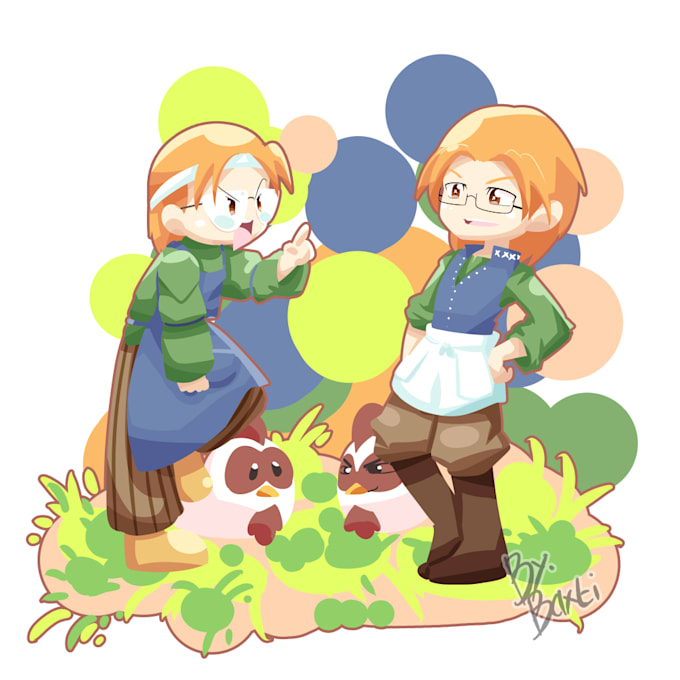 very cute and very colorful chibi