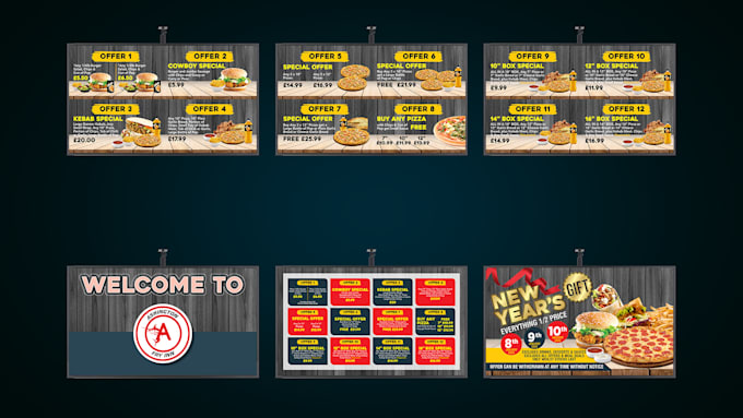 Do restaurant menu, digital screens motion graphics by Flynrider89 | Fiverr