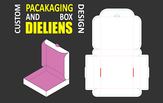 create dieline or die cut line for box packaging design