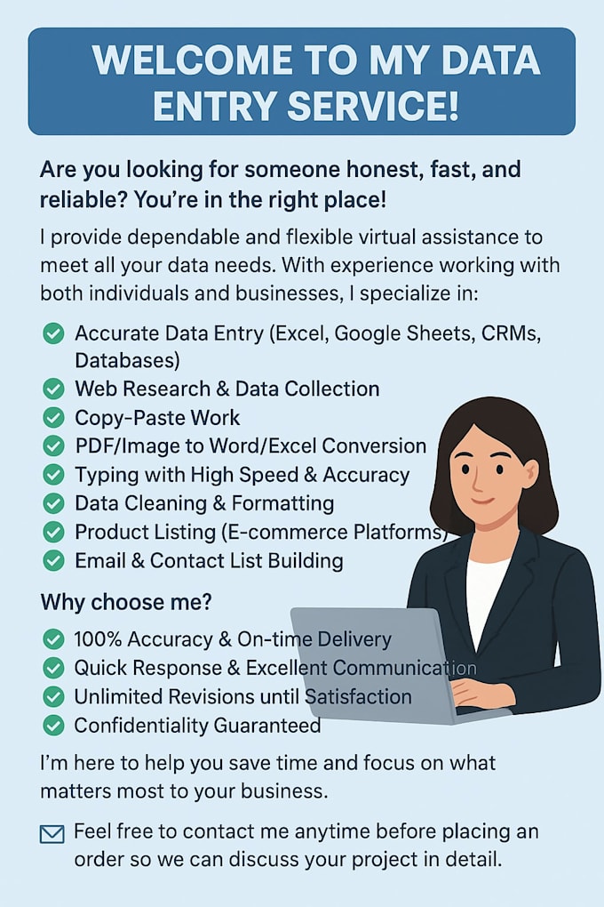 Do data entry jobs by Mdsum9 | Fiverr