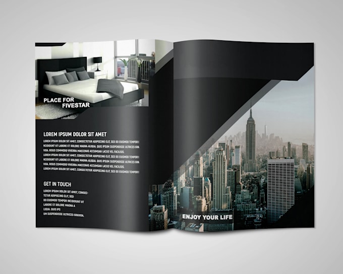 do professional modern black  brochure design