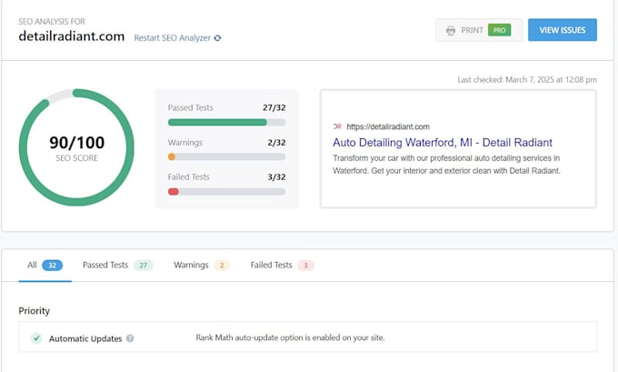 do wordpress rankmath seo with on page optimization and schema markup
