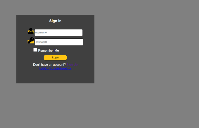 create a contact form, sign in, sign up pages