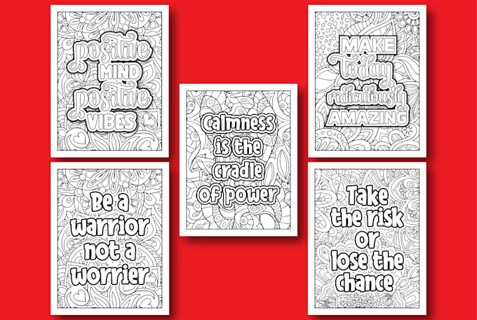 design custom quotes coloring pages with floral mandala pattern