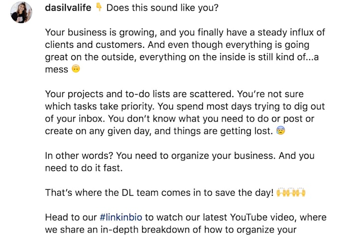 write SEO driven social media captions