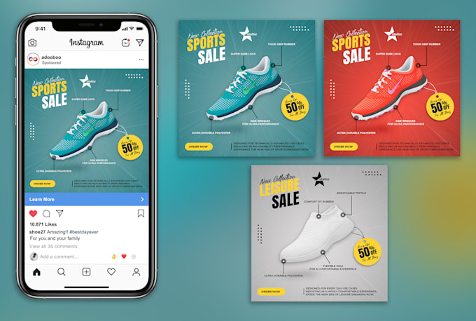 design 6 persuasive social media posts or ads