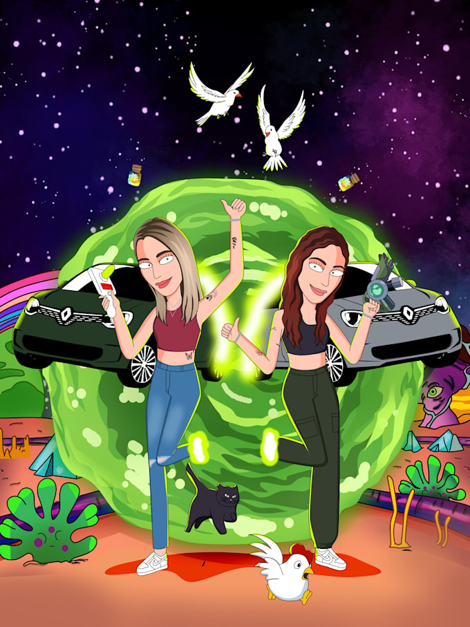 draw you in rick and morty style