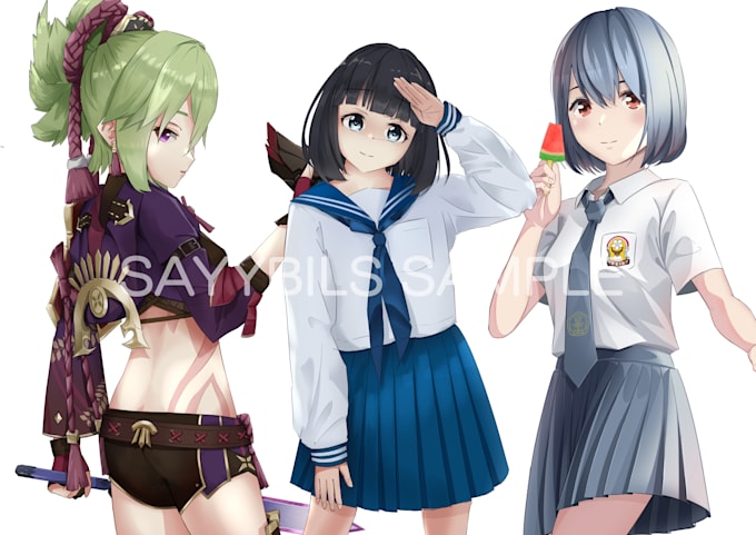 draw vtuber stream anime illustration and background