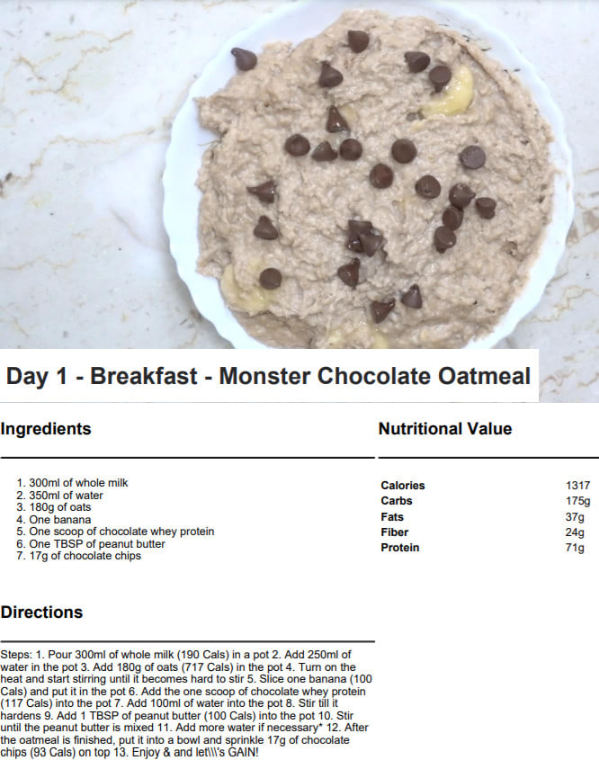 make you a weight gain meal plan