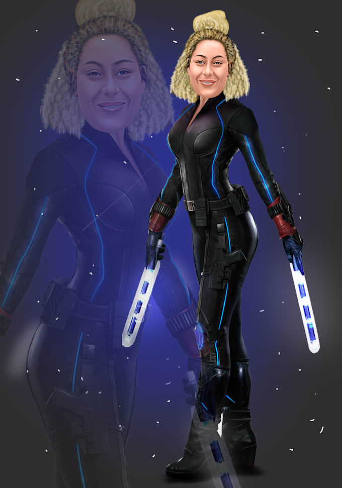 draw cartoon 3d yourself in super hero