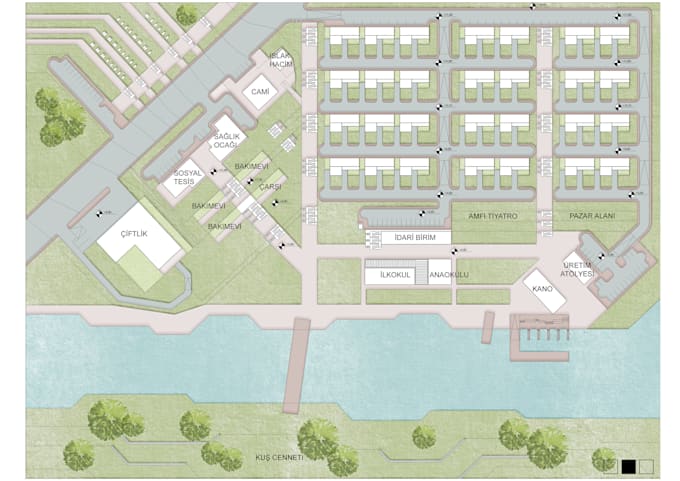 do the master plan and architectural site plan rendering