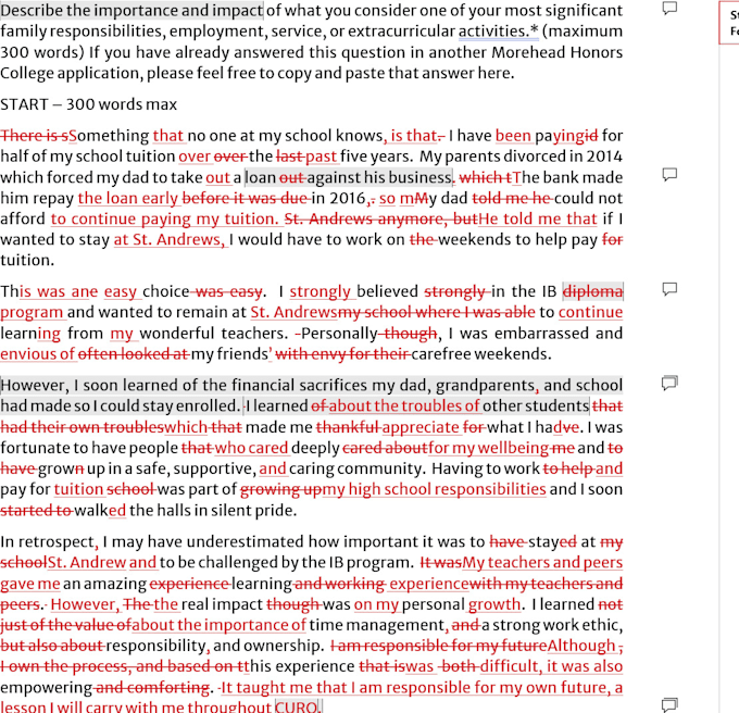 proofread and edit research proposals or scholarship essays for graduate school