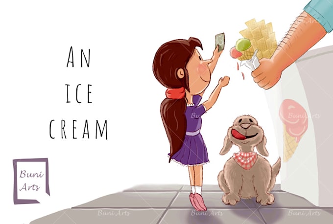 create colorful children book illustrations and cover