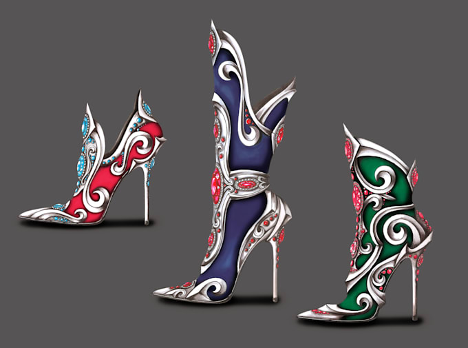 make a unique fantasy futuristic  shoe design