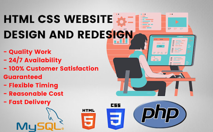 Do responsive website using html css and html css bug fixing by ...