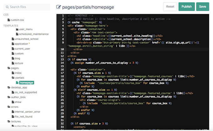 teachable courses page custom