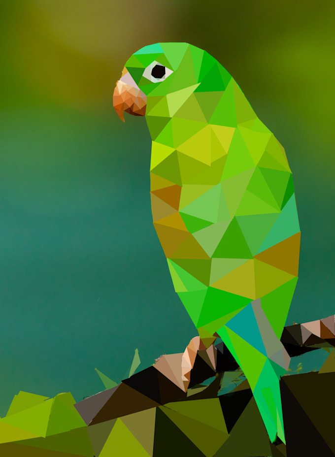 create professional polygonal low poly portrait