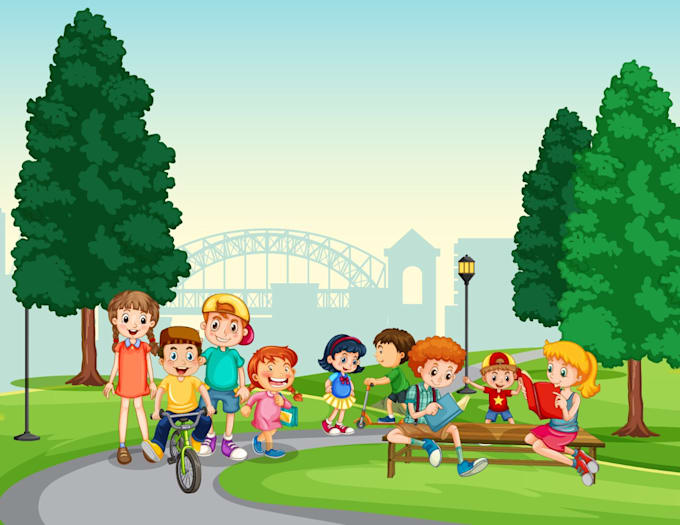 design perfect and cute children book illustration