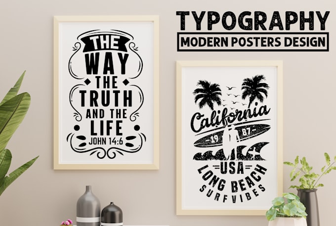 create bulk typography modern posters for you