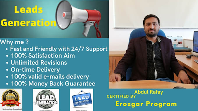 do targeted email extractor, web research, b2b leads generation and clean list