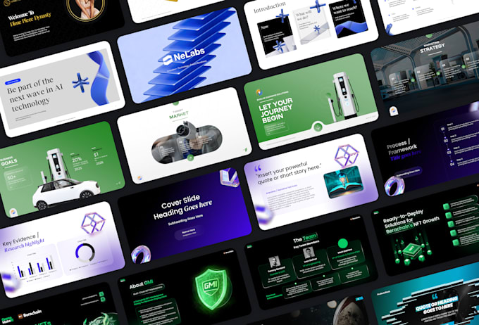 do powerpoint presentation design, google slides, figma, pitch deck, template