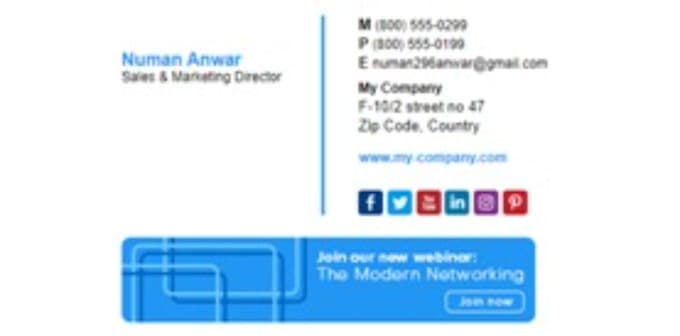 create professional  HTML email signatures or clickable email signature