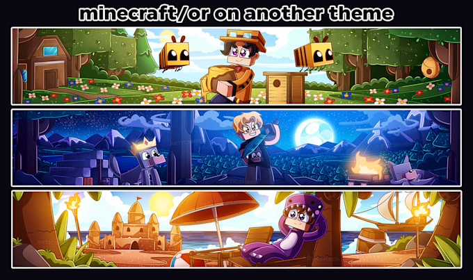 draw a cartoon minecraft banner for you